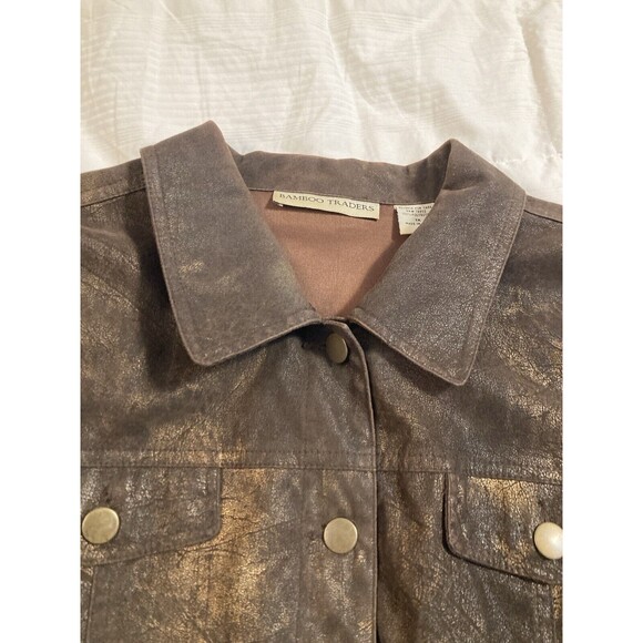 BAMBOO TRADERS Womens Brown Gold Coat Jacket 1X - Picture 12 of 14